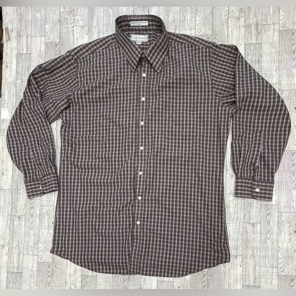 Paul Fredrick Non-Iron 2-Ply Cotton Button Down Collar Dress Shirt